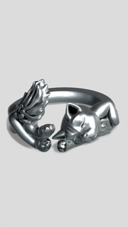 tiny cat ring kitty jewel jewell design 3d print model - Mito3D