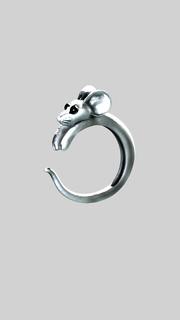 minúsculo ratón anillo joyería joya 3d print model - Mito3D