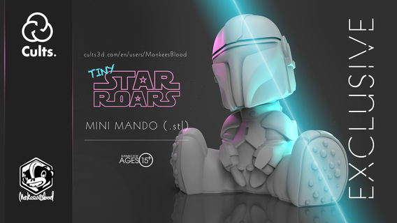 tiny star roars - mini mando star wars star roars mandaorian mando boba fett bounty hunter  3d print model - Mito3D