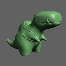 piccolo t-rex parzialmente vuoti equilibrio art dinosauro figura meshmixer giocattolo sculture 3d print model - Mito3D