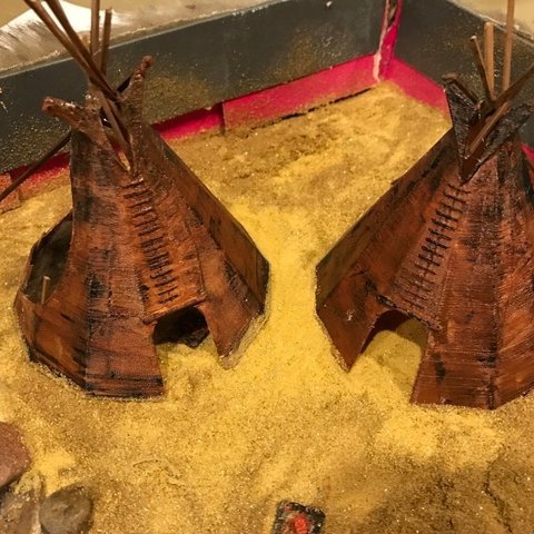 tipi nativi americani diorama architettura edifici strutture tepee teepee 3D print model - Mito3D