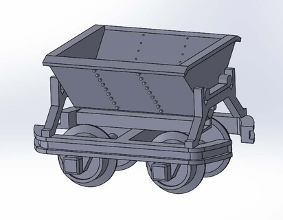 tipper car hoe oo9 oon3 train railway modelling model ho 1 87 76 3d print model - Mito3D