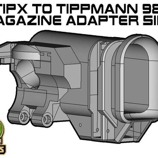 tippmann tipx 98 mag adaptador de lado vários magfed paintball desporto ao ar livre 3D print model - Mito3D