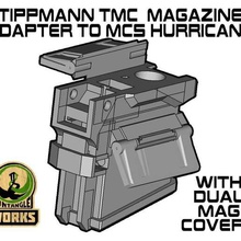 tippmann tmc mcs hurricane adapter dual mag cover various magfed paintball sport outdoors 3d print model - Mito3D