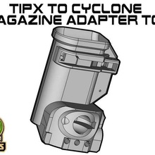 tipx cyclone magazine adapter top various magfed magfed paintball paintball tippmann tippmann a5 tippmann tipx tippmann x7 phenom tipx sport outdoors 3d print model - Mito3D