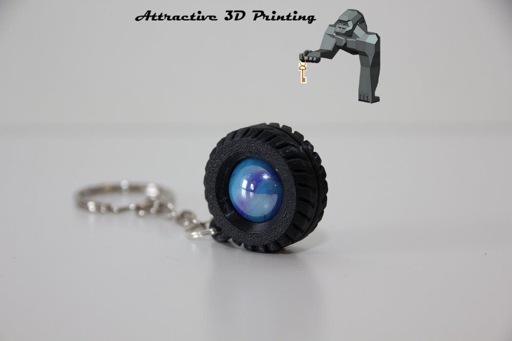 tire ball key ring games unusual 3D print model - Mito3D