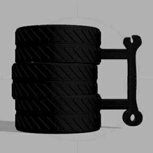 Reifen Tasse Coupe pneu Rand werfen mecanic Mechanik nett Artikel Haus 3d print model - Mito3D