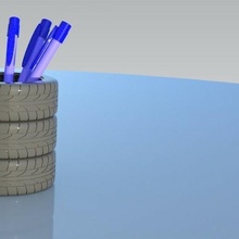 neumático bolígrafo soporte organizar título creativo penicl 3d print model - Mito3D