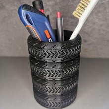 tire pen holder 3d print model - Mito3D