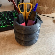tire pencil holder desk organization pen scissors 3d print model - Mito3D