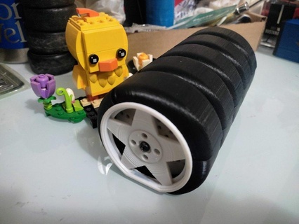 neumático almacenamiento caja coche vehiculo Lego motor multicolor multicolores 3d impresión llantas ruedas contenedores 3d print model - Mito3D