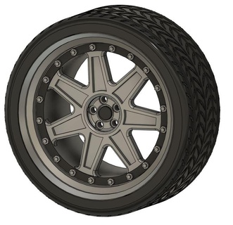 pneu voitures voiture moulé pression roue jante roues chaudes all terrain impression 3d libre modèle stl facile 3d print model - Mito3D