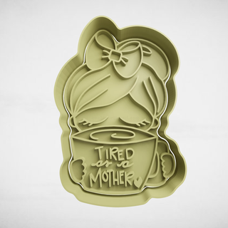 yorgun anne annenin gün kurabiye kesici kesiciler stl kalıplar anneler 3d print model - Mito3D