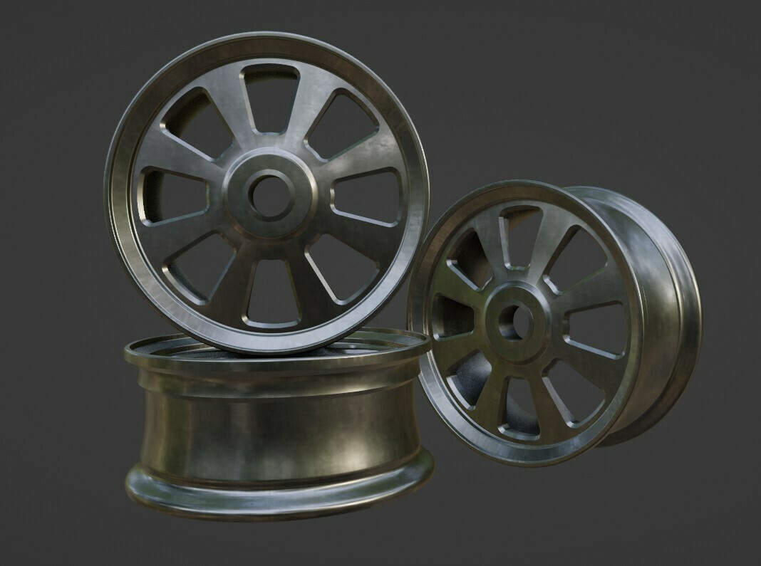 tires rim car low poly sport art speed 3D print model - Mito3D
