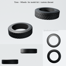 pneus rodas modelo kit personalizadas diecast rc fenda carro puxar caminhão estoque 3d print model - Mito3D