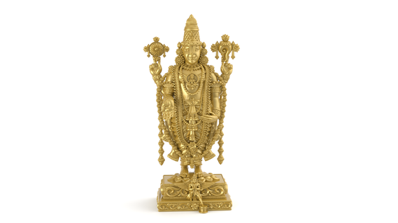 Tirupathi Balaji 3dprint modelo tirupati 3d Arquivo prima pingente stl joalheria cafajeste ouro assinado 3d print model - Mito3D