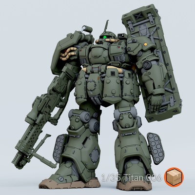 titan 006 - 1 35 zaku free gundam lootbxplus 3d print model - Mito3D