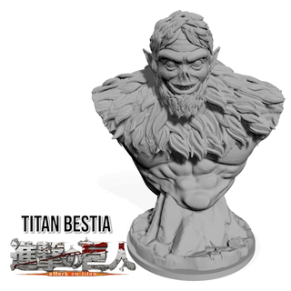 Titan Tier Büste Shingeki Kyojin Statue Fan Art snk Schlachtschiff gepanzert 3dprint frei Affe Halloween 3d print model - Mito3D