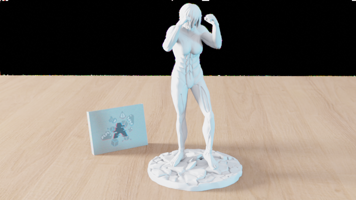 titán hembra ataque on titanes arte shingeki kyojin 3d print model - Mito3D