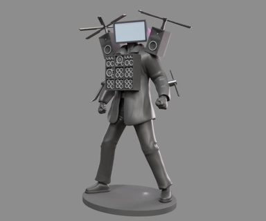 Titan tv Skibidi Toilette Ventilator Kunst Spiel Spielzeug Action Figur Miniatur Statue Fan Art tvman Schiffstoilette Titantvman 3d print model - Mito3D