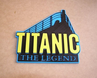 titanic sunken ship james cameron boat movie logo poster sign 3d print model - Mito3D