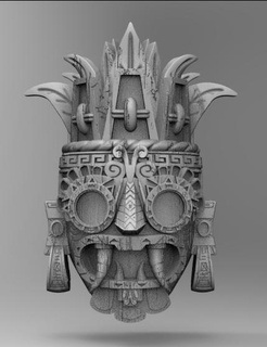 tlaloc máscara Dios azteca tallado 3d print model - Mito3D