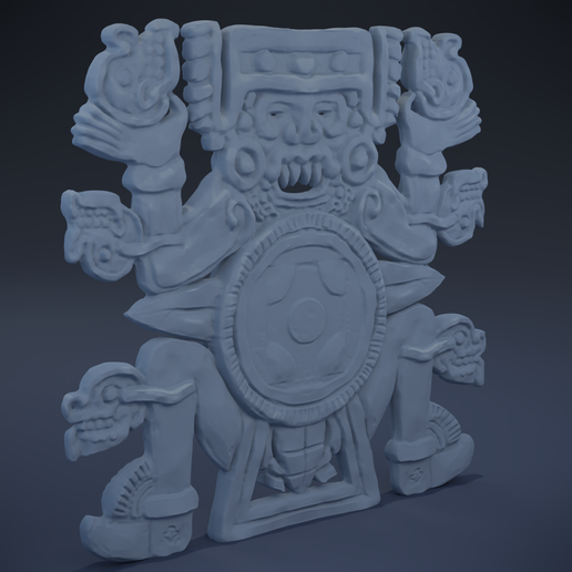 tlaltecuhtli azteca deidad antiguo maya templo ruina tumba pirámide mexico arqueología escultura estatua Monumento historia histórico Dios mexica decoración Arte esculturas 3D print model - Mito3D