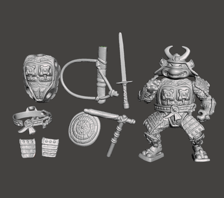 tmnt leonardo samurai juego raphael fútbol guerreros of olvidado alcantarilla adolescente mutante ninja tortugas desfibradora krang 3d print model - Mito3D