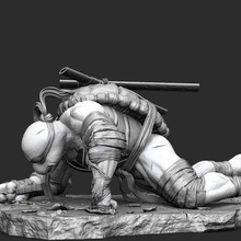tmnt Léonard tortue punisseur diorama ninja mutant teenagemutantninjaturtles samouraï bête super héros guerrier combat personnage muscles Arnold combattant dessin animé épée Katana art sculptures 3d print model - Mito3D