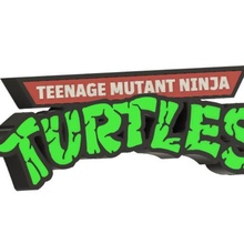 tmnt logo tag wall lamp decor ninja turtle sticker door label 3d print model - Mito3D
