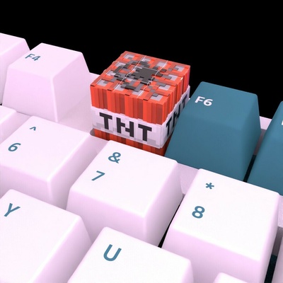 tnt tastenkappe minecraft tastatur konfiguration spieler gaming schlüssel 3d print model - Mito3D