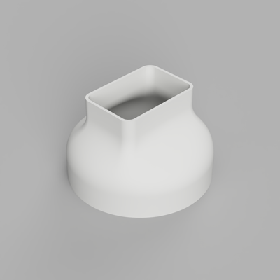 to square fan adapter 3d print model - Mito3D