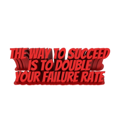 to réussir is double échec taux motivation citations art 3d texte inspiration buste figure 3d print model - Mito3D