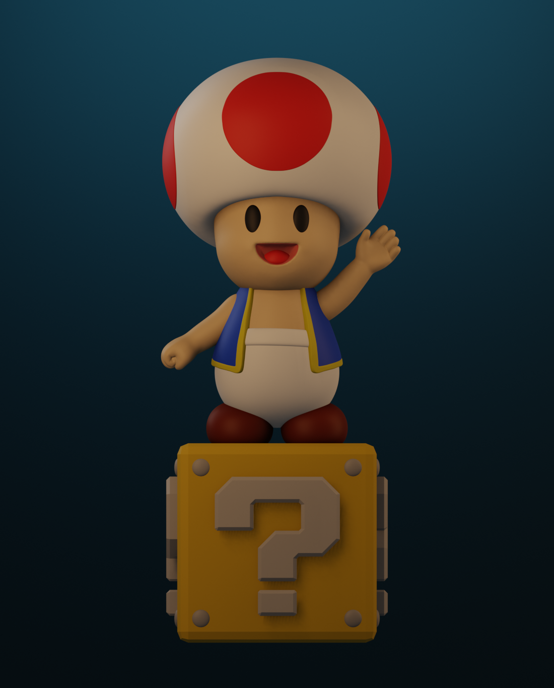 sapo super mario manos arte verão miniatura 3D print model - Mito3D