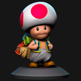 toad based super mario bros movie 2023 game art toy nintendo peach donkey kong bowser 3d print model - Mito3D