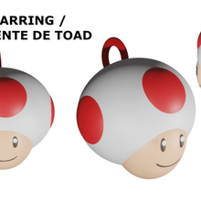 toad earring toad's pending fashion mario bros luigi mariobros super supermario bowser 3d print model - Mito3D