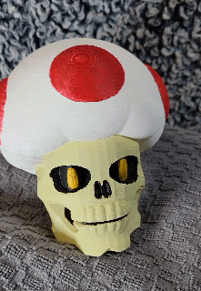 cogumelo venenoso crânio arte super mario luigi irmãos jogos brinquedo Diversão 3d print model - Mito3D