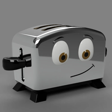 toaster brave little cartoon happy toy art real easy print 3d print model - Mito3D