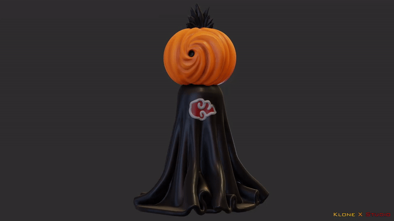 tobi Kürbis Akatsuki Halloween Naruto kxs klonexstudio Beliebt einfach drucken 3D print model - Mito3D