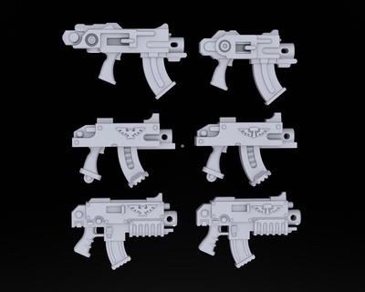 tofty's rivet guns 28mm warhammer 40k space dwarf wargames dwarves squat rogue trader marine 3d print model - Mito3D