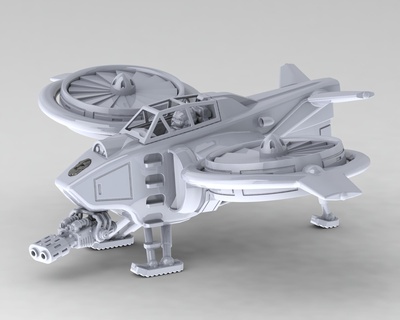 tofty 39 s espaço anão francelho girocóptero martelo guerra 40k 28mm jogos anões agachamento folheto aeronave avião 3d print model - Mito3D