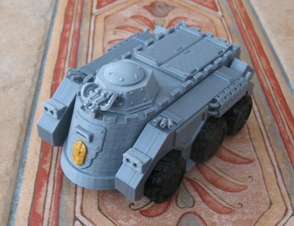tofty's space dwarf wheeled apc rhino 28mm wargames tank squat space dwarf dwarves  3d print model - Mito3D