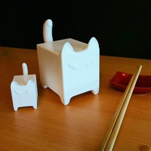 tofu Katze Kunst 3d print model - Mito3D