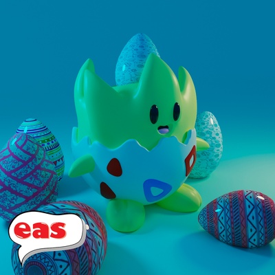 togepi easterxcults easter eggs holy week designer render tutorials pokemon chocolate 3d print model - Mito3D