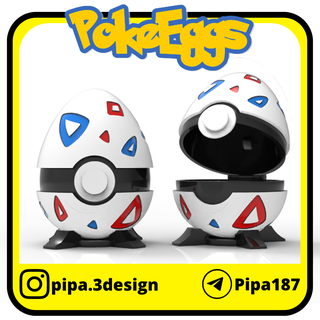 togepi egg pokeballs pokemon easter pokeball goodies go 3d print model - Mito3D