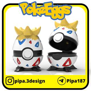 togepi egg pokeballs pokemon easter pokeball goodies go 3d print model - Mito3D