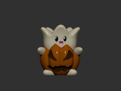 togepi pumpkin pokemon halloween pikachu 3d print model - Mito3D