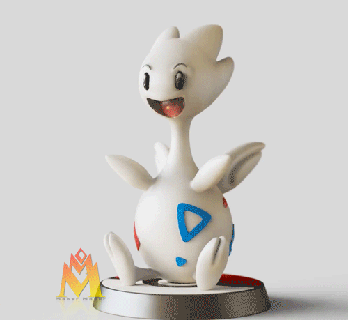 togetique ventilateur art pok lun figurine pokemon togekiss togepi évolution fanart nintendo 3d Jeu anime 3d print model - Mito3D