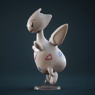 togetic - pokemon togepi togekiss cute sculpture figurine fanart detailed small toy eevee umbreon pikachu 3d print model - Mito3D