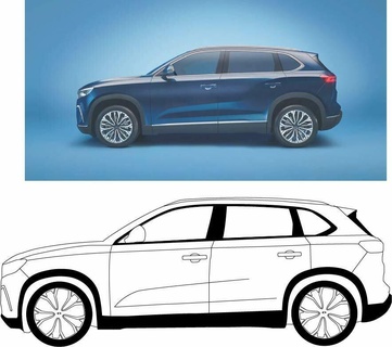 togg SUV 2d dessine ng art voiture dinde train gué BMW mercedes volvo dessin 3d print model - Mito3D